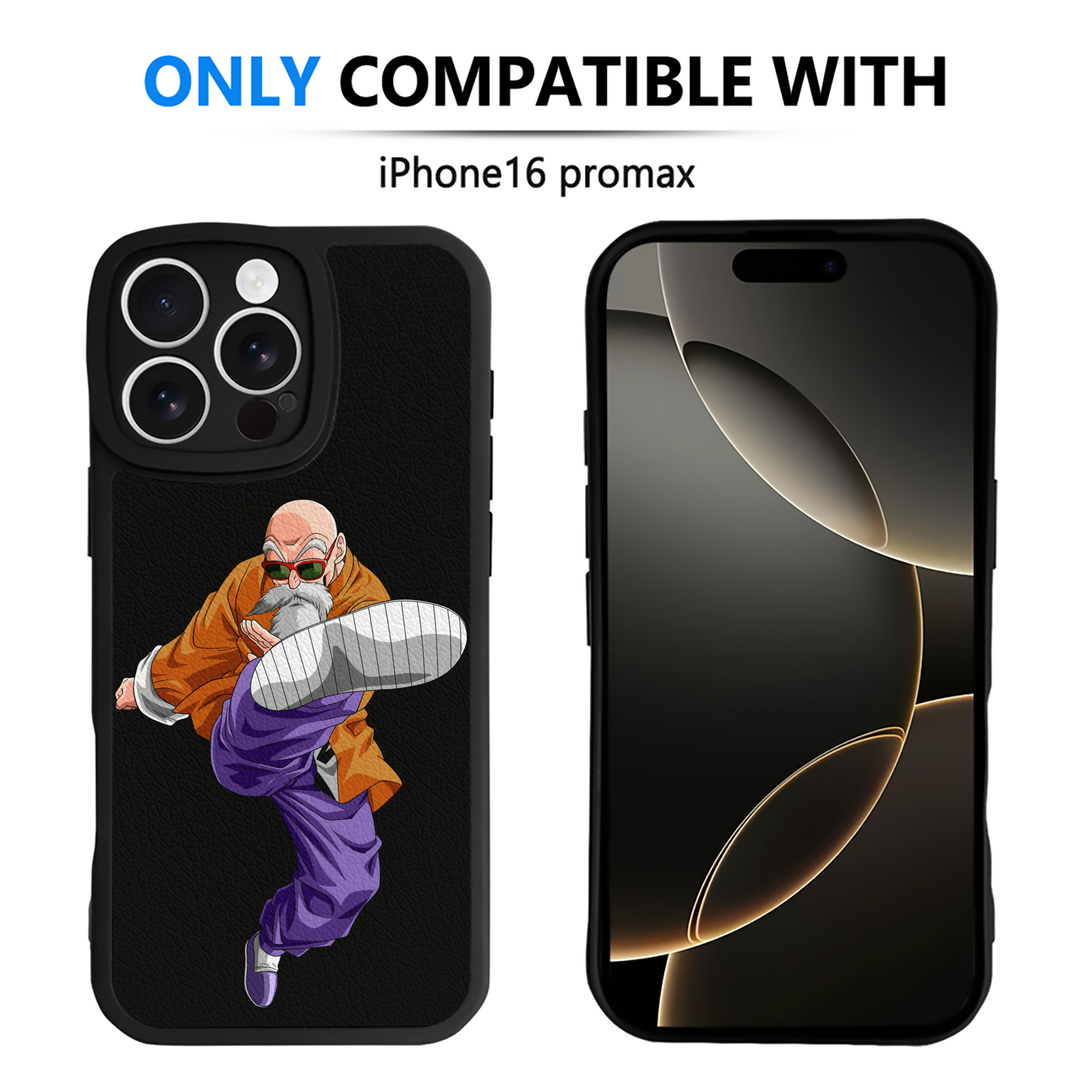 （画像用） ドラゴンボール 亀仙人（かめせんにん） DRAGON BALL Master Roshi Kame Sennin 【iPhone 16シリーズ対応】シリコンスマホケース（レザー調） 材質：シリコン